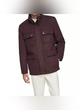 Andrew Marc men's wool coat
Dunbar Melton Jacket In Mars Red